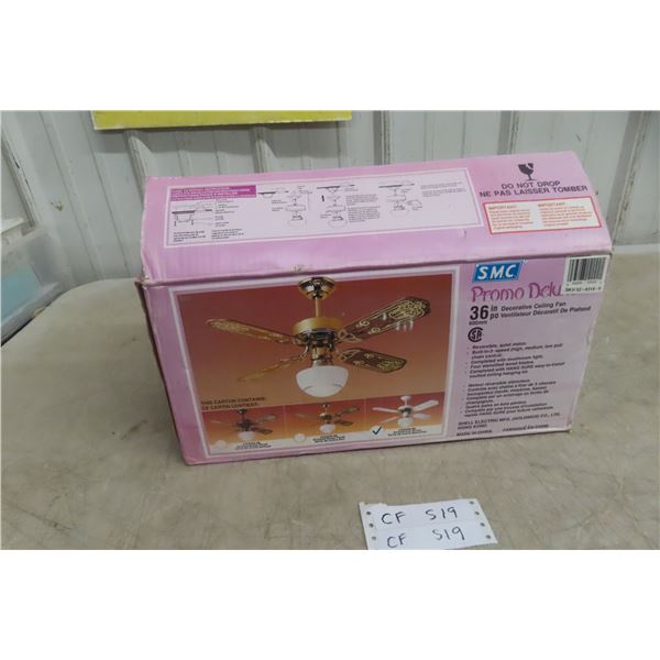 New Ceiling Light With Fan, 36"