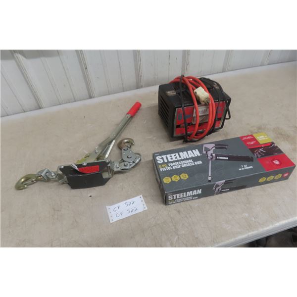 6V and 12V Battery Charger and Grease Gun