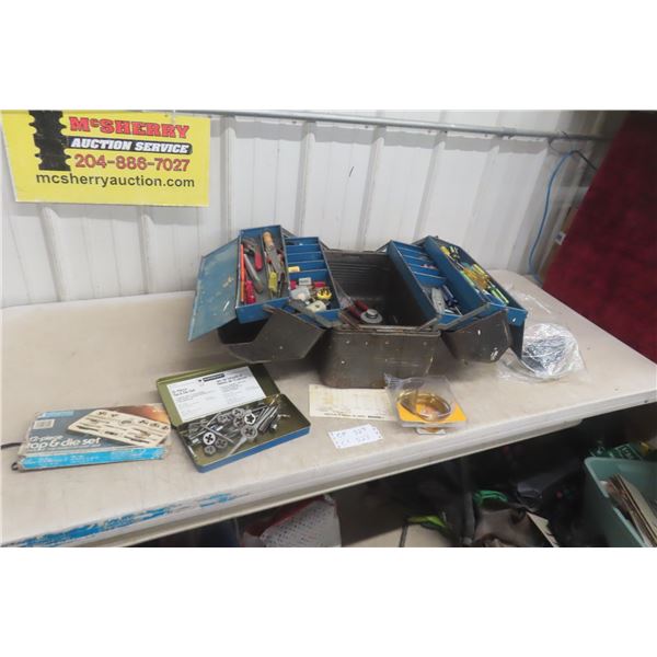 MetalTool Box Bolt Bin With Drill Bits and Screwdrivers