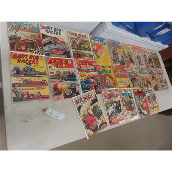 23 Comics Including Hot Rod Racers, Racing Cars, World of Wheels, 10¢–20¢