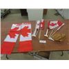 Image 1 : 2 New Canada Flags, 24" x 36", Smaller Flag, and Right-Handed Spalding Glove