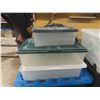 Image 2 : 6 Storage Totes and 5 Lids, Various Sizes