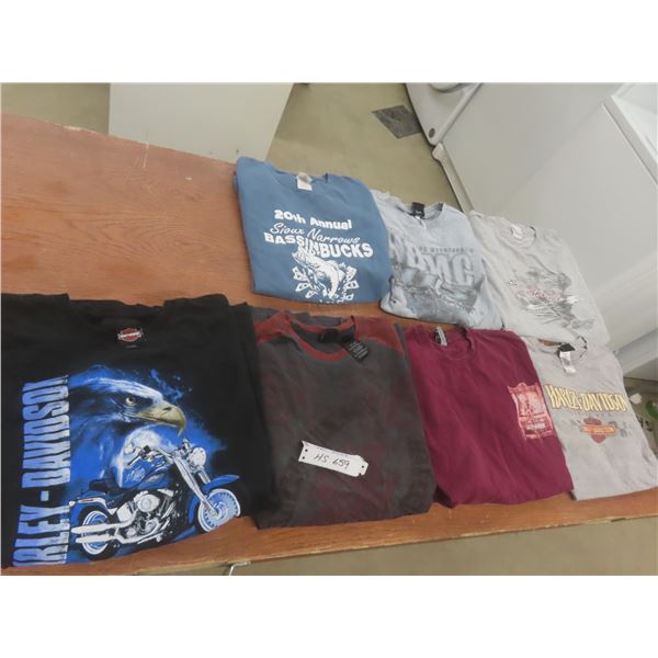 7 Harley-Davidson T-Shirts, XL & 2XL