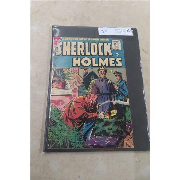 1955 No. 1 Sherlock Holmes Comic Book by Charlton Comics, With Stain on Cover