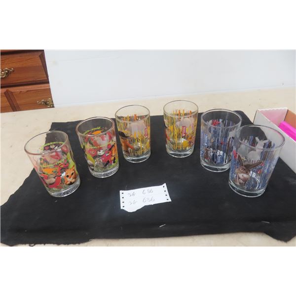 6 Vintage McDonald’s Shrek Collector’s Glass Tumblers