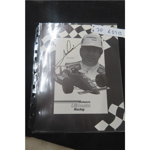 Mario Andretti Autographed Amoco Ultimate Racing Poster, 8.5" x 11"