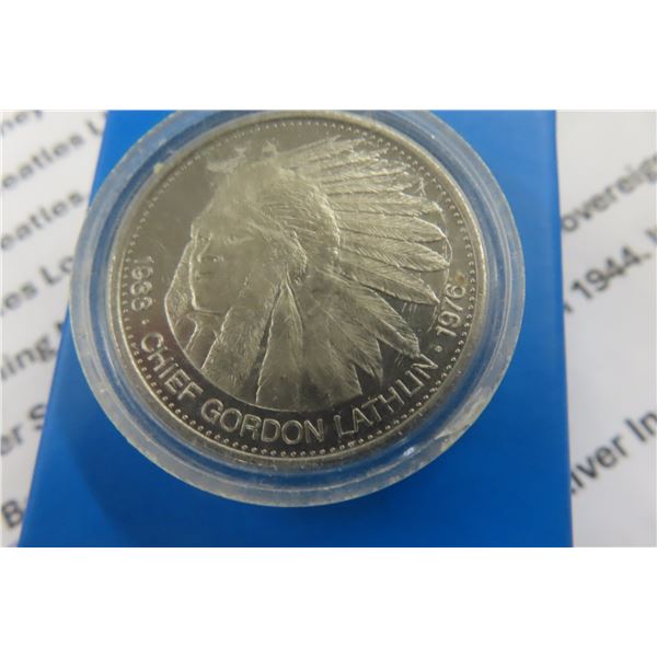 1933 Chief Lathun / 1976 Cree River Indian Dollar (Winnipeg, Manitoba) & 1978 Canada Coin Token