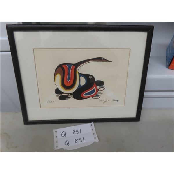Jacob Beard Signed 1975 Lithograph “Protection” 10" x 13"