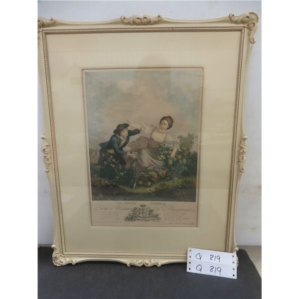 La Petite Thérèse by J. Coucho Hand-Coloured Engraved Lithograph From 1800s With Coat of Arms, "
