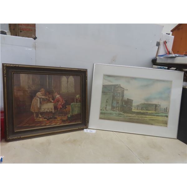 2 Framed Pictures, 24" x 32" and 22" x 26"