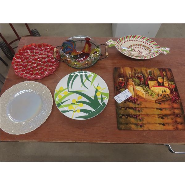 6 Serving Dishes and 4 Place Mats