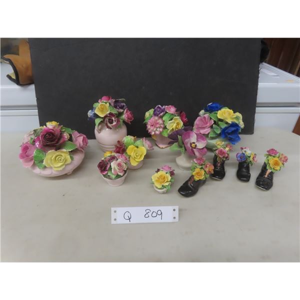Collection of Bone China Flower Arrangements