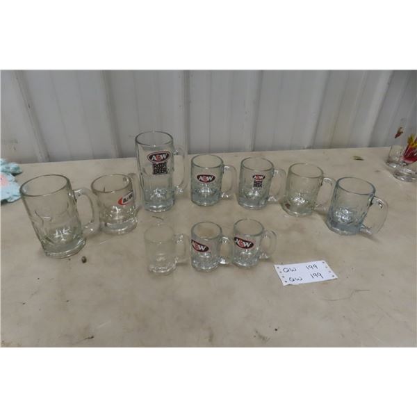 10 Assorted A&W Mugs