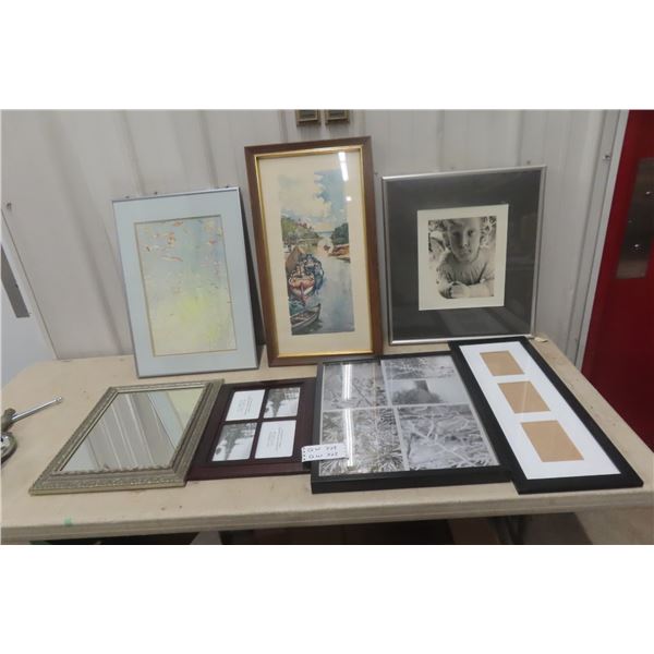 Assorted Pictures, Prints, Photo Frames, and Mirror
