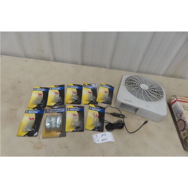 Pegboard Hooks, Plug Pro 12V, Battery, 10 Inch Fan, Tool Hangers