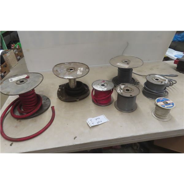 Rolls of Guide Wire, Booster Cable, Trailer Cable