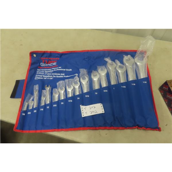New True Grade 16 Piece Wrench Set, 1/4 To 1-1/4, Standard