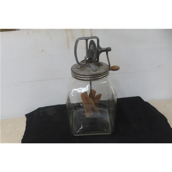 Antique Daisy No. 80 Butter Churn, USA, Original Embossed Glass