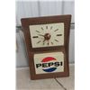 Image 4 : Vintage Pepsi Cola Light-Up Clock, 23" x 16" x 5", Lights Up