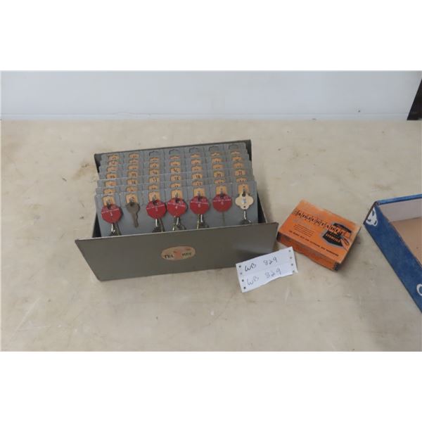 1940s Chevrolet GM Garage Dealership Key Cabinet With 9 GM Keys