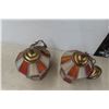 Image 4 : Vintage Pair Stained Glass Matching Hanging Light Fixtures