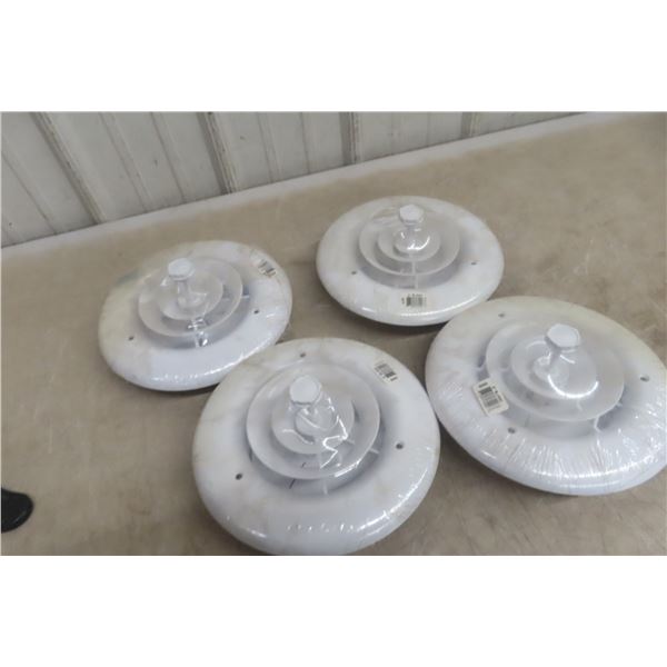 4 New White Round Ceiling Diffusers, 6 Inch