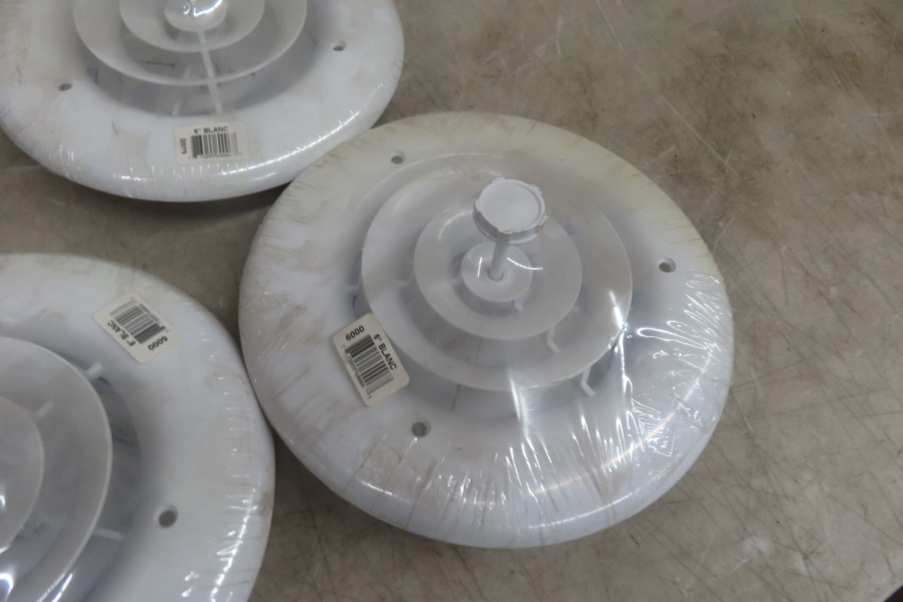 4 New White Round Ceiling Diffusers, 6 Inch
