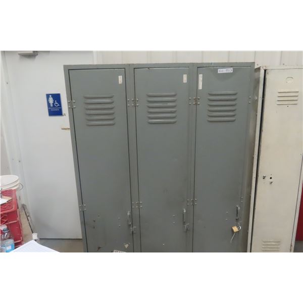 Metal 3 Compartment Locker 72" x 44 1/2" x 18"
