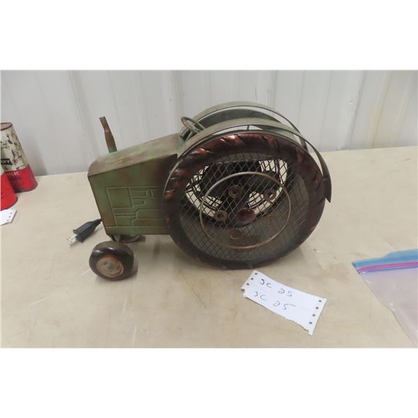 Decorative Farm Tractor Metal Fan, 9" High x 14" Long w/ Dealer Advertisement
