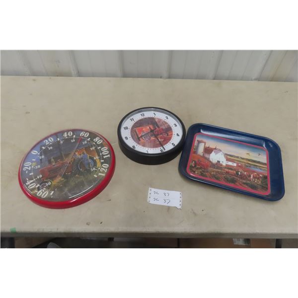 McCormick Thermometer (12" Diam) And Clock (10" Diam) With Tray