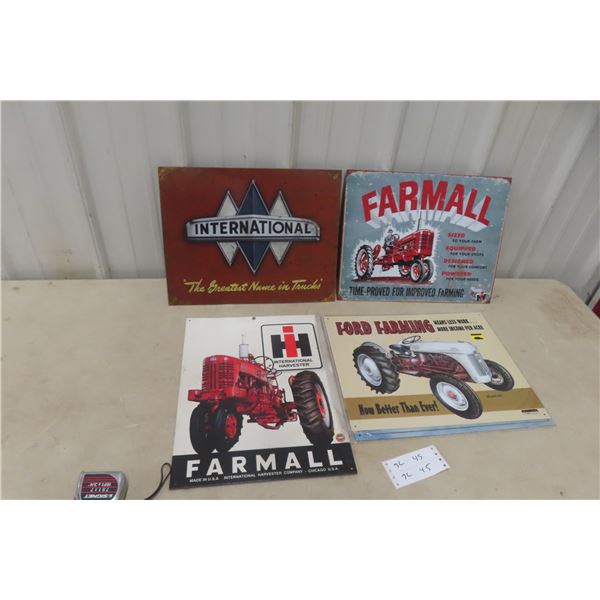 4 Modern International Harvester Metal Signs, 10" x 16"