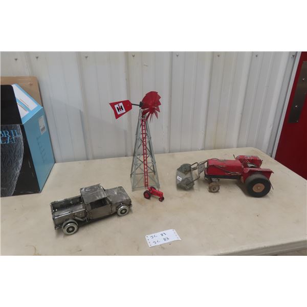 International Wind Mill Display 17" And Wooden Project Tray