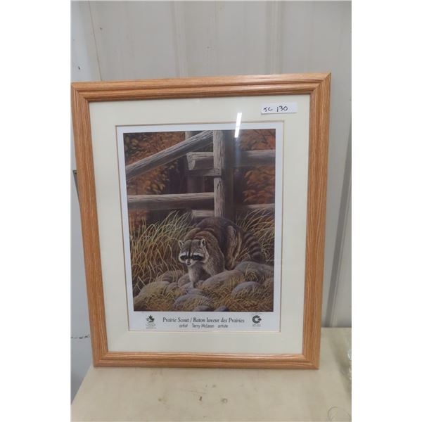 Framed And Signed Prairie Scout Bronze Print By George Sharp, 26" x 32"