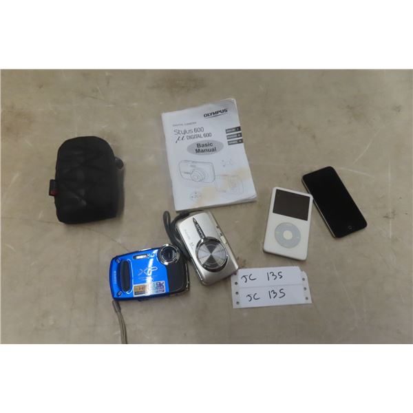 Electronics Lot With 2 Digital Cameras And 2 iPods