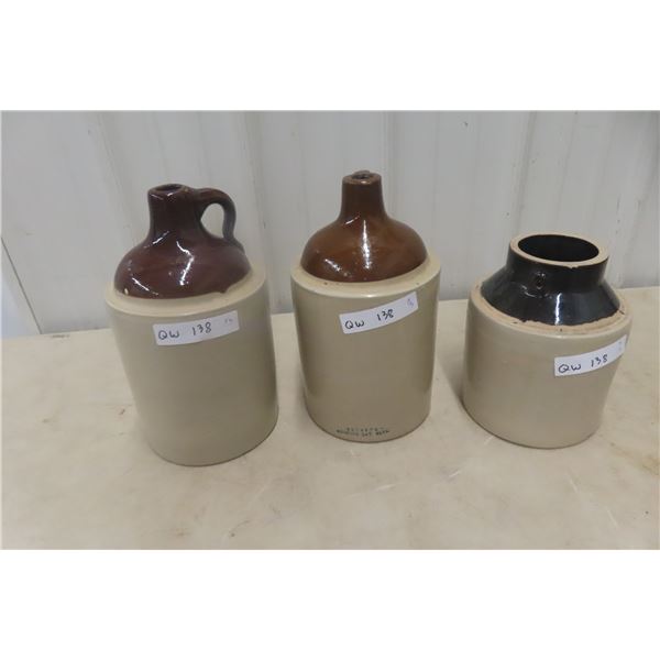 2 Stoneware Jugs and Pickle Crock