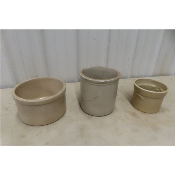 3 Stoneware Crocks