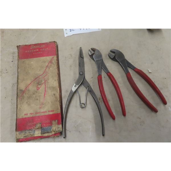 3 Snap-On Pliers Including Vacuum Grip