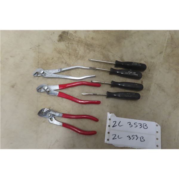 MAC And Snap-On Pliers And Precision Screwdriver Set