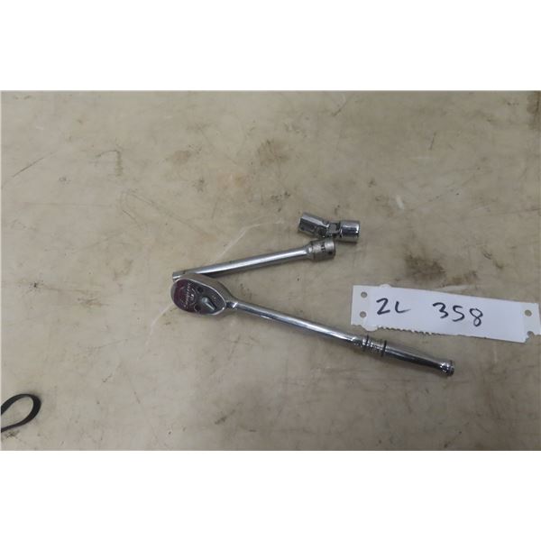 Snap-On 1/4" Ratchet With Extension And Swivel