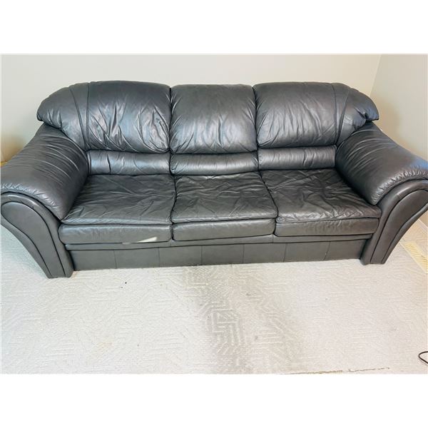 Lugano Grey Faux Leather Couch