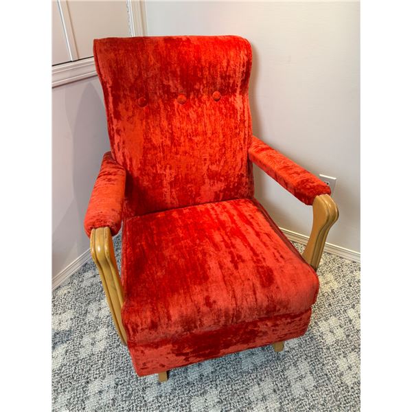 Red Suede Rocker Chair