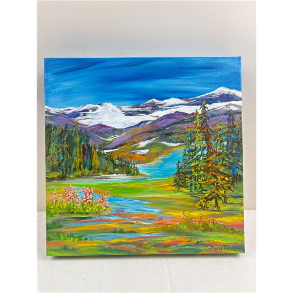 "Hidden Lake" Acrylic Painting by Shiela Cline