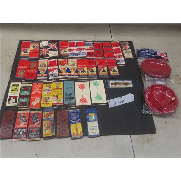 Matchbook Covers, 2 New Beanbag Ashtrays