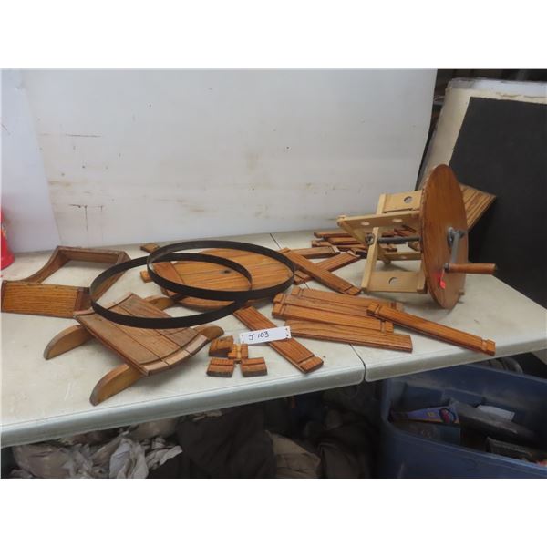 Vintage Oak Butter Churn, Complete, Needs To Be Assembled