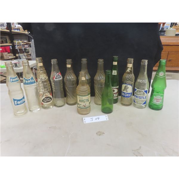 13 Soda Bottles: Fanta, Pure Spring, 2 Way, Wishing Well, Whistle, Artic