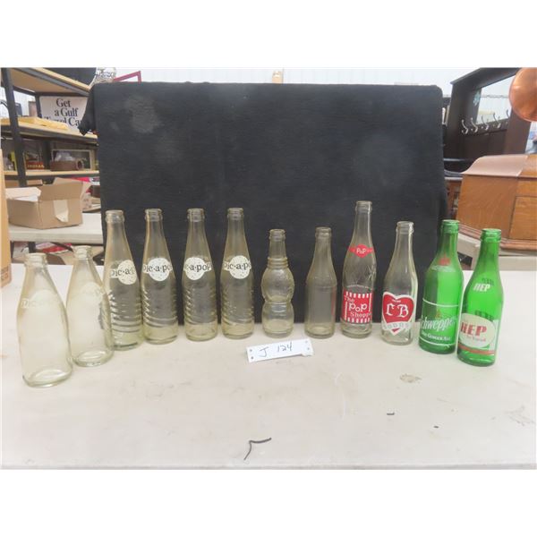 12 Soda Bottles: CB, Hip, Tri-Pop, Shippo, Whistle, Pic-A-Pop