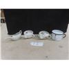 Image 1 : 3 Ceramic And 1 Enamel Medical Feeding Cup Including 2 Red Cross