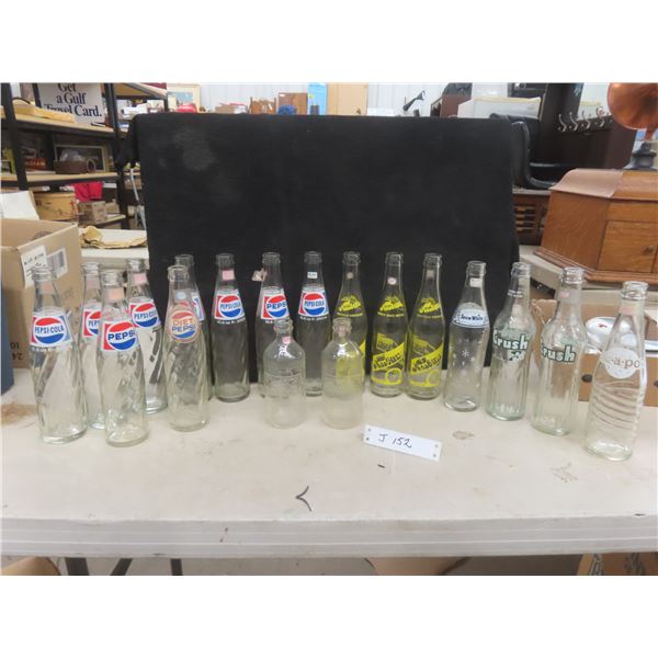 18 Soda Bottles: Pepsi, Crush, Nesbitt's, Snow White
