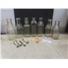 Image 1 : 7 Vintage Milk Bottles: Modern, Turners With Cardboard Caps, Cream Top Spoons And Silver Plated Ger