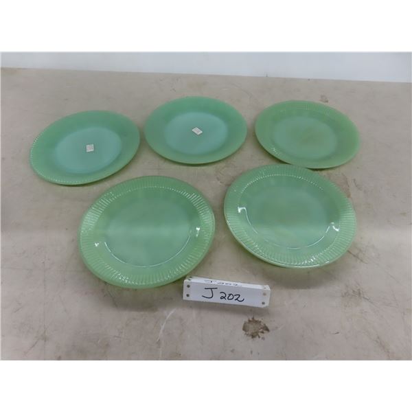 5 Pieces Jadite Bread And Butter Plates 7 3/4" Diameter
